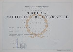 Dipl&ocirc;me du CAP